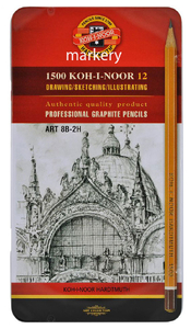 Koh-I-Noor Art Ołówki Grafitowe 1502/II 8B-2H 12sz