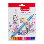 bruynzeel Fineliner Brushpen Set 24 kol DUO