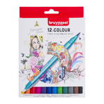 bruynzeel Fineliner Brushpen Set 12 kol DUO