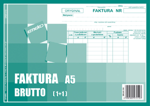 Druk Faktura FV brutto A5 1+1 