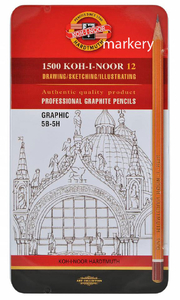 Koh-I-Noor Graphic Ołówki Grafitowe 5B-5H 12szt