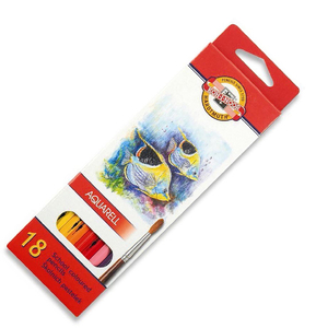 Koh-I-Noor Kredki Akwarelowe Szkolne 18kol Karton