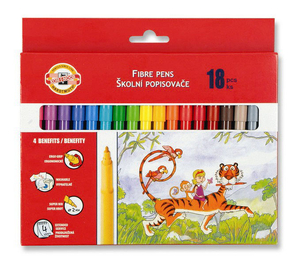 Flamastry Zmywalne 18 kol Karton