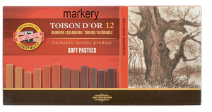 Koh-I-Noor ToisonDor Pastele suche 7x7 Brązy 12szt