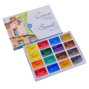 Akwarele Sonnet 16 kolorów w kartonowym pudełku 