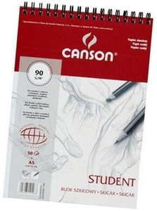 Blok szkicowy Canson A5 50 student 90g spirala