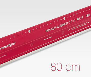 Linijka aluminiowa wer. PRO, czerwona, 80 cm TRANS