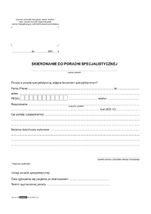 Druk Skierowanie do poradni specjalistycznej A5