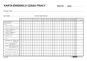 Druk Karta ewidencji czasu pracy Zo-95 A5 