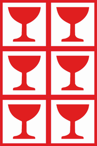 Naklejka "kieliszek" na paczkę 6x25ark