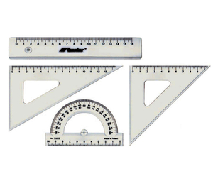 Leniar Zestaw Kreślarski Szkolny Linijka 16 cm