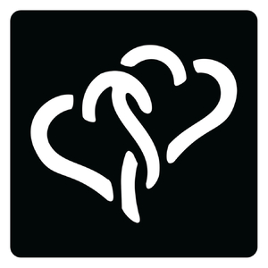 Leniar Szablon ozdobny 12cm - dwa serca