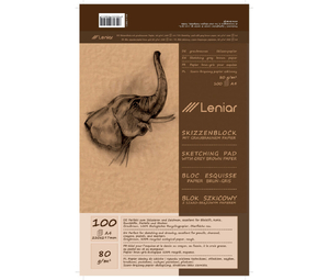 Leniar Blok szkicowy z szarym papierem A4/100k