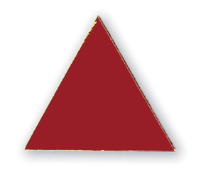 Symbol magnetyczny trójkątny czerwony 10x10x10 mm