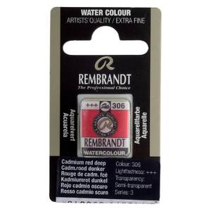 Talens Rembrandt farba Water Half Pan 306 cad red 