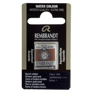Talens Rembrandt farba Water Half Pan 409 b umber