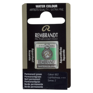 Talens Rembrandt farba Water Half Pan 662 p green