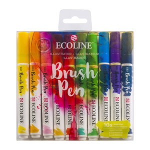 Talens Ecoline Brush Markery 10 kol Illustrator