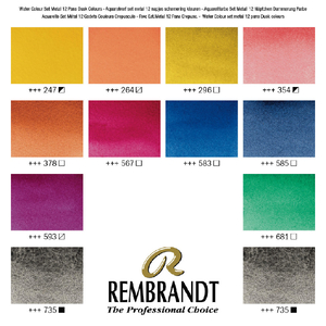 Rembrandt Water Colour set metal 12 Dusk 