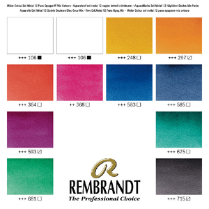 Rembrandt Water Colour set metal 12 opaquew mix 