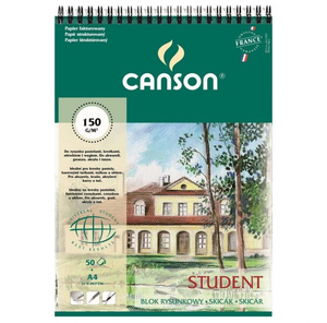 Blok rysunkowy Canson A4 50k 150g Student spiralaZ