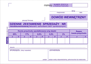 Druk Dzienne zest sprzedaży ryczałt DZSR A6 