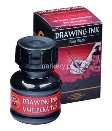 Koh-I-Noor Art Tusz Kreślarski 2700 Czarny Kostny -91063