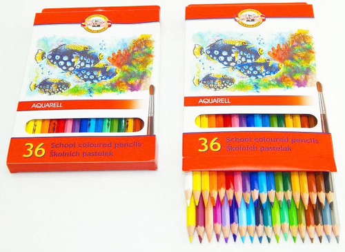 Koh-I-Noor Kredki Akwarelowe Szkolne 36kol Karton-91363