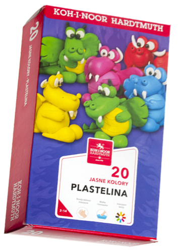 Koh-I-Noor plastelina 20 kolorów 400g karton-130567