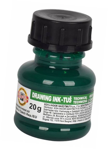 Koh-I-Noor art tusz kreślarski zielony 20 g-130496