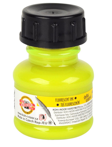 Koh-I-Noor Tusz Kreślarski Żółty Fluor 20g -138545