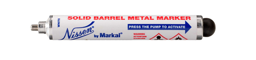 Markal solid barrel metal marker 3mm white-137922