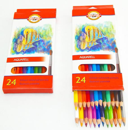 Koh-I-Noor Kredki Akwarelowe Szkolne 24kol Karton-138090