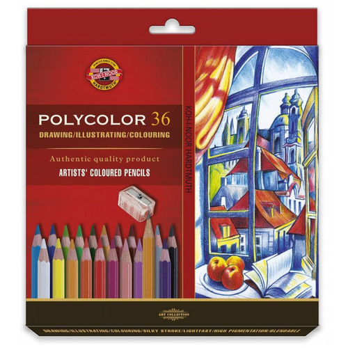 Koh-I-Noor Polycolor Kredki 36kol+2 ołówki karton-129273