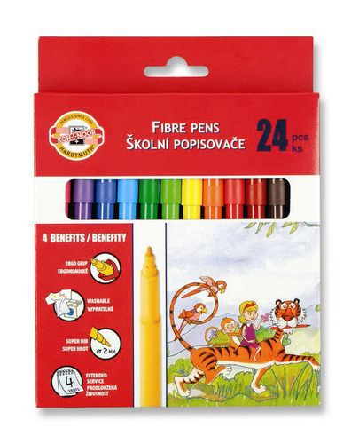 Koh-I-Noor Flamastry Zmywalne 24 kol Karton-93615