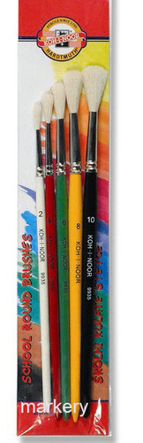 Koh-I-Noor Pędzle Okrągłe Szkol 9935 nr2,4,6,8,10 -88877