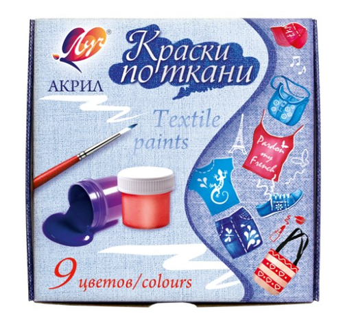 Farby do tkanin Luch 9 kolorów x 15 ml-140905