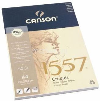 Blok Szkicowy Canson 1557 A4 120g 50 Lekoziarnisty-130031