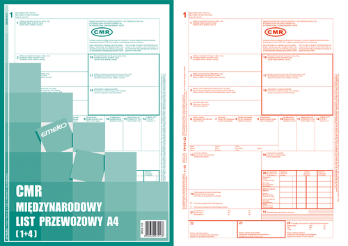 Druk CMR Międzynarodowy List Przew A4 1+4  -128982
