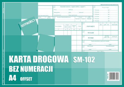 Druk Karta drogowa A4 Sm - 102 -129016