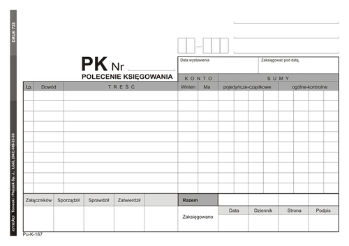 Druk Polecenia Księgowania PK A5 -129034