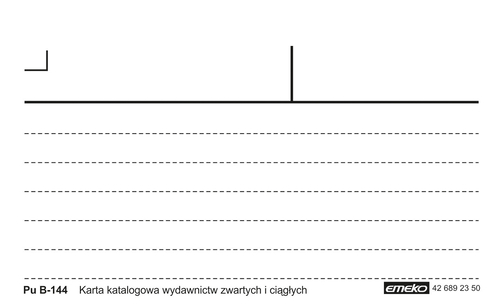 Druk Karta Katalogowa 2/3A6 wydawnictw ciąg B-144-129126