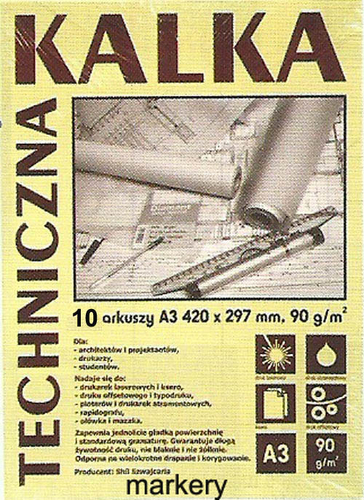 Koh-I-Noor Kalka Techniczna A3 90g/m2 10ark-92375