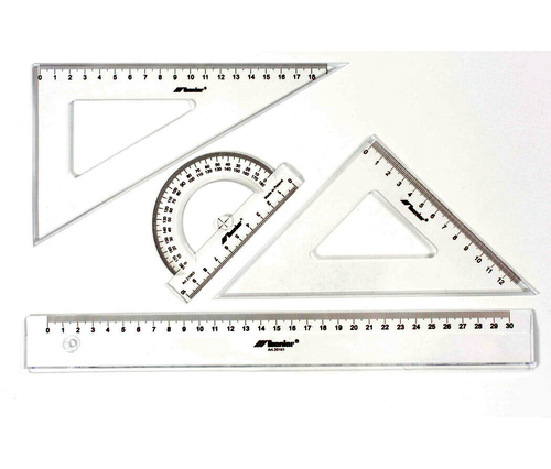 Leniar Zestaw kreślarski Szkolny Linijka 30 cm-142691