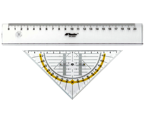 Leniar Zestaw Geo trójkąt 16cm + Linijka 20cm-142699