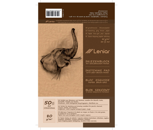 Leniar Blok szkicowy z szarym papierem A5/50k-143715