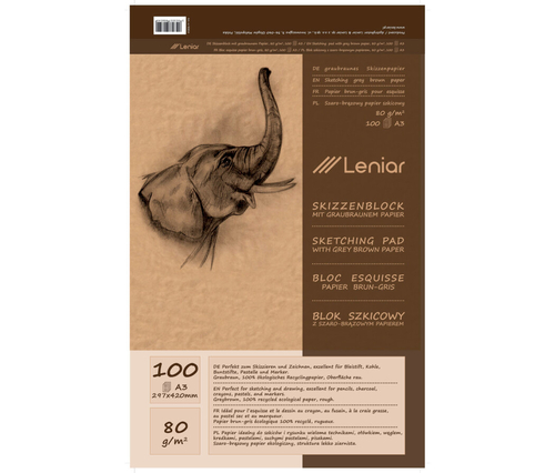 Leniar Blok szkicowy z szarym papierem A3/100k-143717