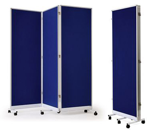 Ścianka działowa mobil tekstyl niebieska 600x1800-24529