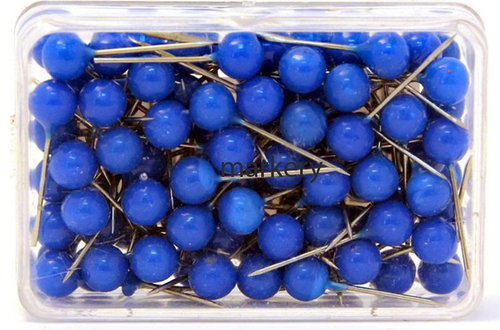 Szpilki do tablic kork/tekstyl 100szt niebieski-32551