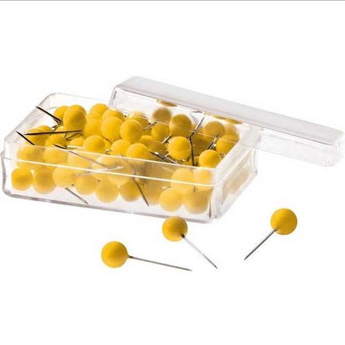 Pinezki magnetoplan 6 x 17mm żółte 100 szt-140471